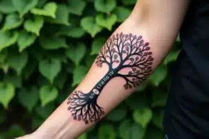 Tatouage d’arbre de vie avec initiales : une symbiose de nature et d’identité