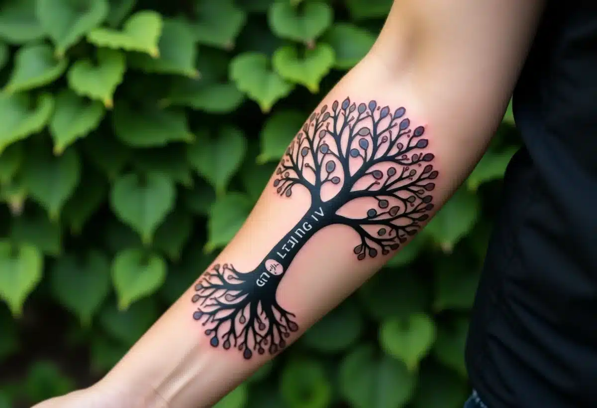 Tatouage d’arbre de vie avec initiales : une symbiose de nature et d’identité